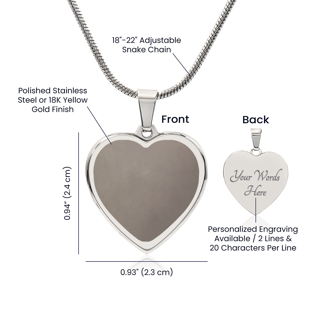 Engraved Heart Necklace - Perfect gift for your special love- personalized by you!